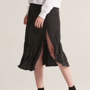 A&F Keepsake Ruffle Hem Midi Skirt